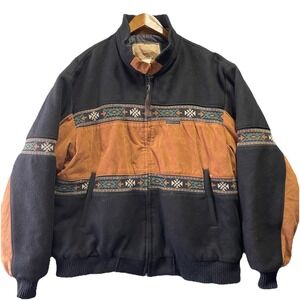 Vintage Cripple Creek Wool Ultrasuede Southwestern Jacket XXL Aztec‎ Western USA